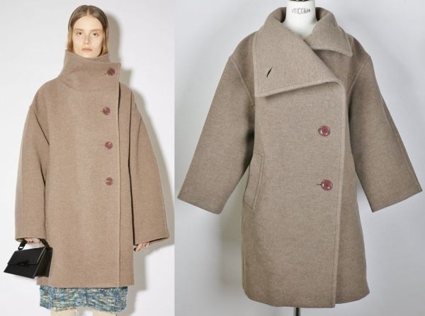 Acne Studios アクネ ファネルネックコート Yahoo!オークション - 22AW Acne Studios アクネ ファンネル