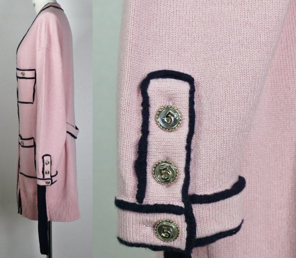 21S CHANEL シャネル ナンバーファイブ ボタン カシミヤ ニット ロング カーディガン ワンピース 36 cashmere long cardigan b7347