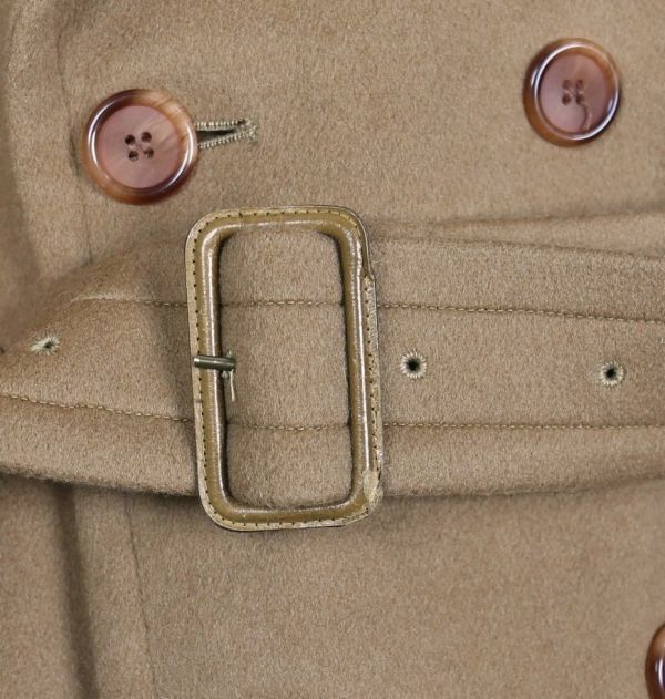 80S 90S GRENFELL グレンフェル ダブルブレスト ピュアニューウール ベルト コート 40 vintage coat ヴィンテージ b7386_画像3