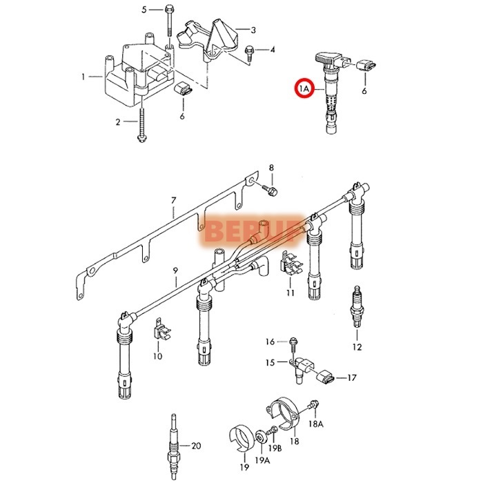 イグニッションコイル HELLA製　フォルクスワーゲン　シロッコ 13　13CAV　036905715F_画像2