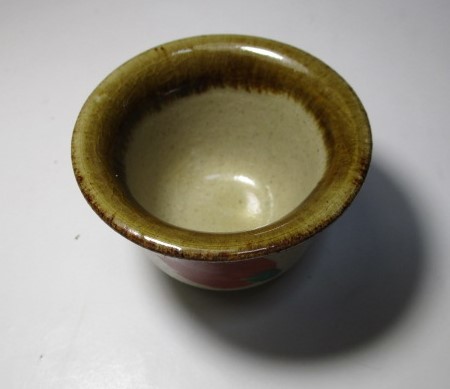 レア 美品★末吉窯 壺屋焼 龍頭一口カラカラ/盃(1客) セット 酒盃 ぐい呑み 赤絵　酒器 お猪口 カラカラ徳利 水差し 沖縄 琉球★　_画像10