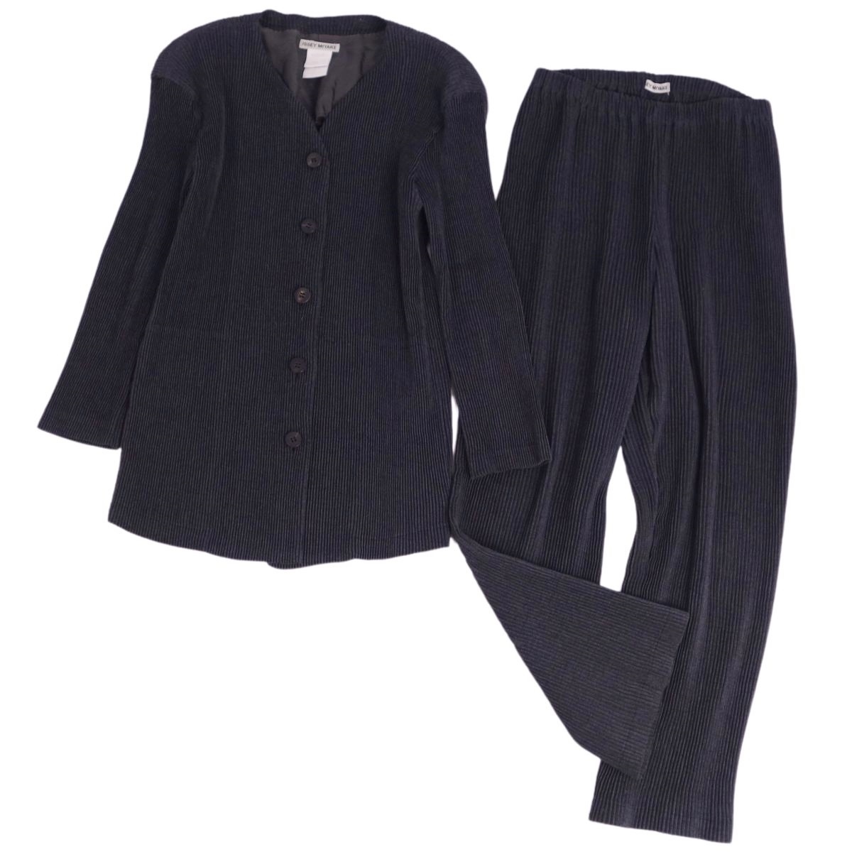  Issey Miyake ISSEY MIYAKE setup pants suit jacket pants pleat lady's M dark gray cg11mr-rm05f07160