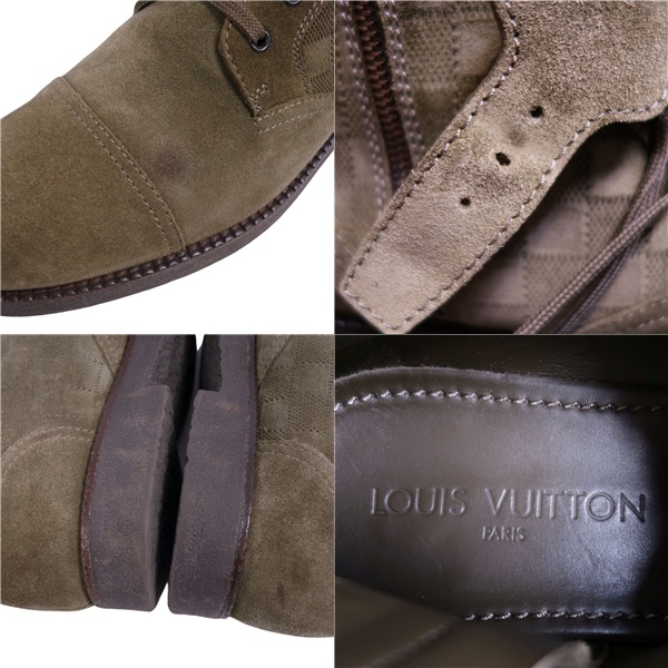 ルイヴィトン LOUIS VUITTON ブーツ ショートブーツ スウェードレザー ダミエ柄 シューズ メンズ 8(27cm相当) ブラウン cg11ol-rm10f07366_画像9