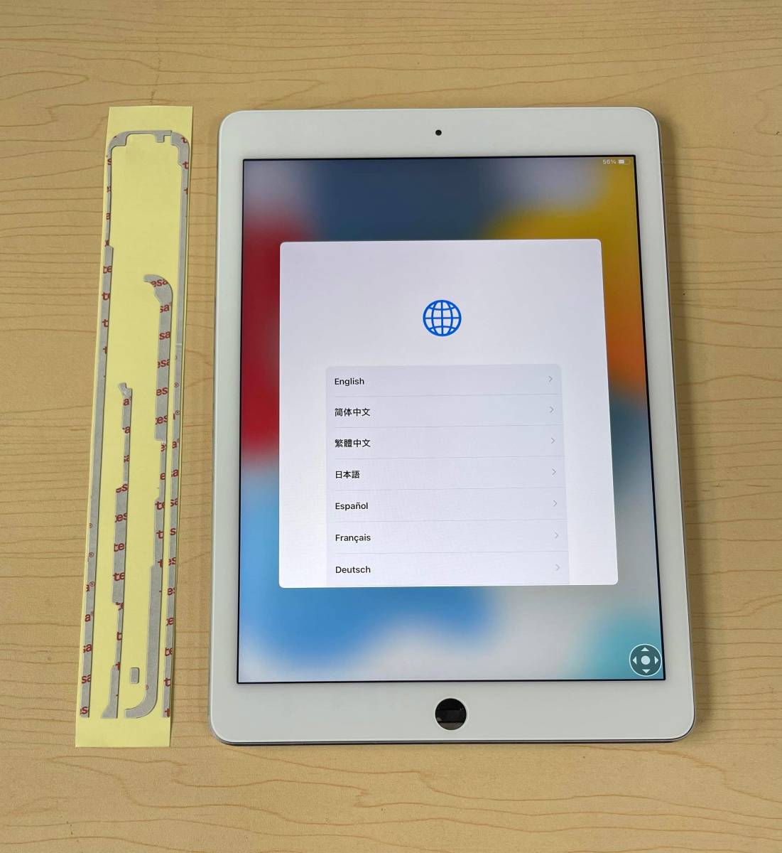 iPad Air 2 純正再生品 フロントパネル 画面 液晶 修理 交換 、画面 パネル 交換テープ 付き 。Model A1566 、A1567 カラー 白_画像1