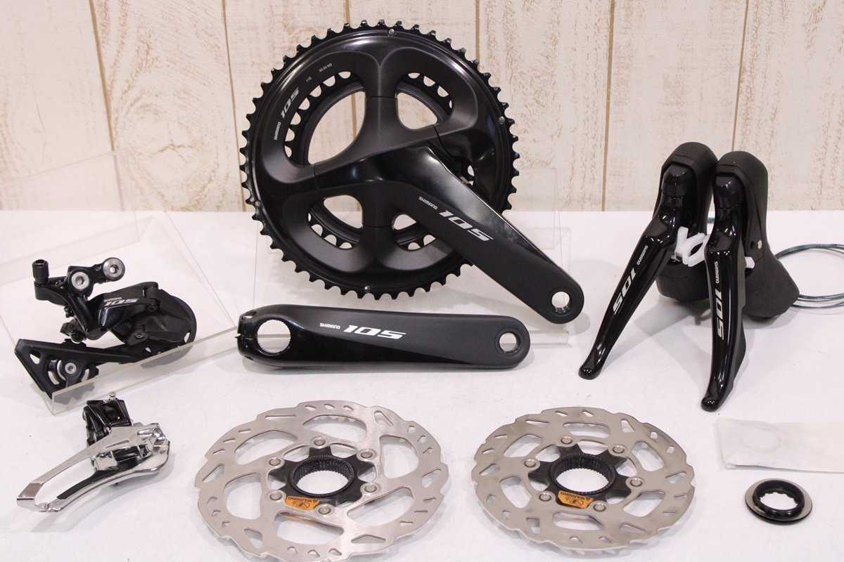 ★SHIMANO シマノ R7020シリーズ 105 2x11s 油圧ディスクブレーキ グループセット 165mm 50/34T 超美品_画像1