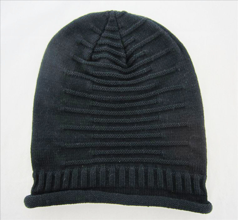 送料無料 ブラック 黒色 男女兼用 メンズ ニット帽 レディース フリーサイズ　 No.819 A_画像6