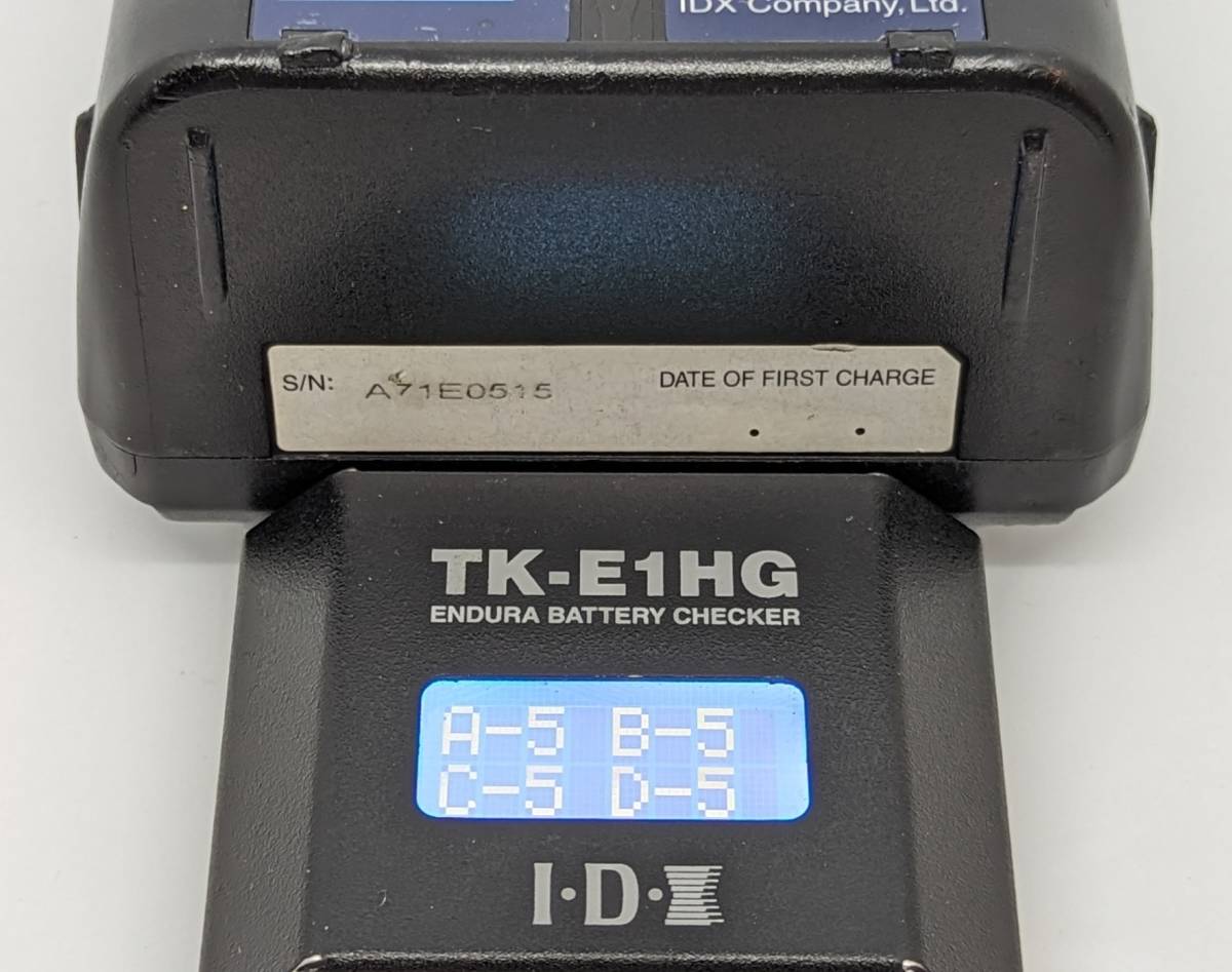 DUO-C190 レベル4(5段階評価中:IDX製TK-E1HGによる)IDX製Vマウント(V-lock)リチウムイオンバッテリー中古良品#515_画像2