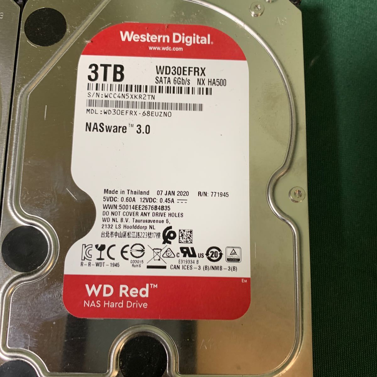 Western Digital WD Red 3.5インチHDD 3TB WD30EFRX【2台セット計6TB