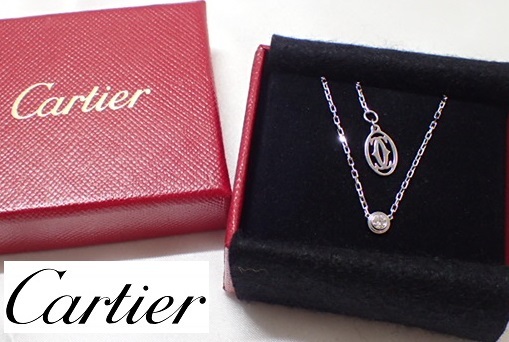 2341[TS] condition good!Cartier Cartier *tia man reje dam -ru small diamond necklace /Au750 white gold 