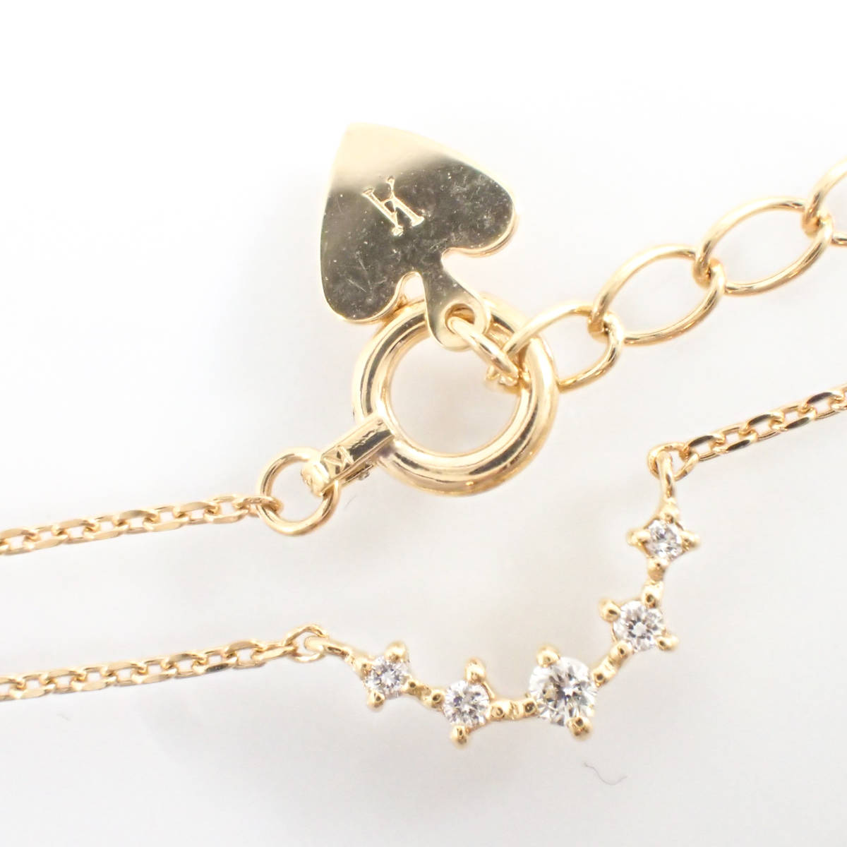  Vendome Aoyama K18YG diamond 5 piece U line necklace yellow gold Vendome blue yama Eternity 