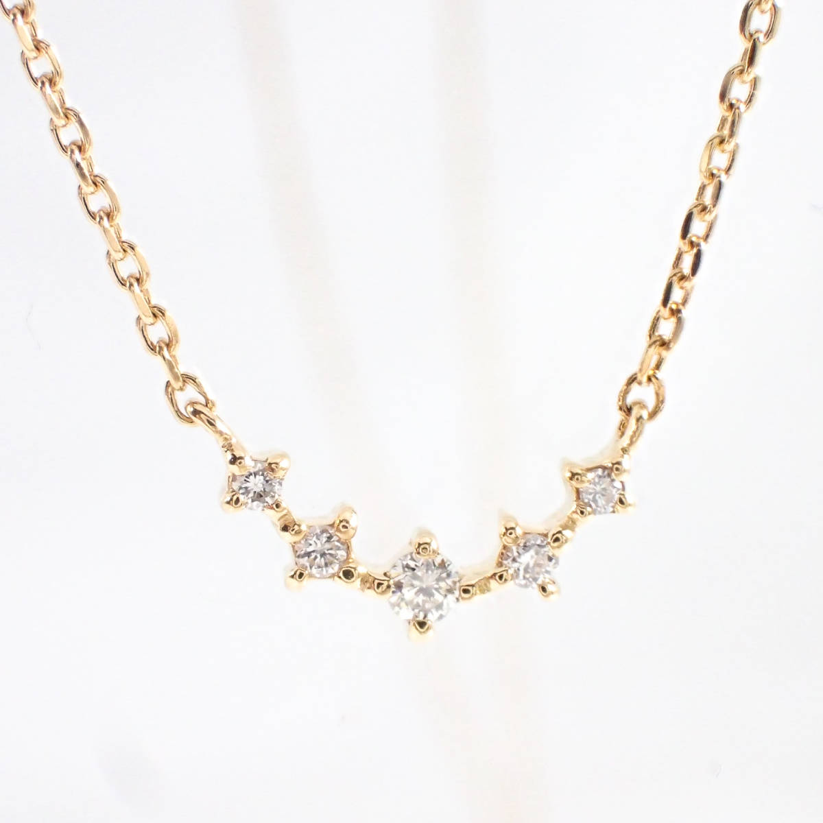  Vendome Aoyama K18YG diamond 5 piece U line necklace yellow gold Vendome blue yama Eternity 