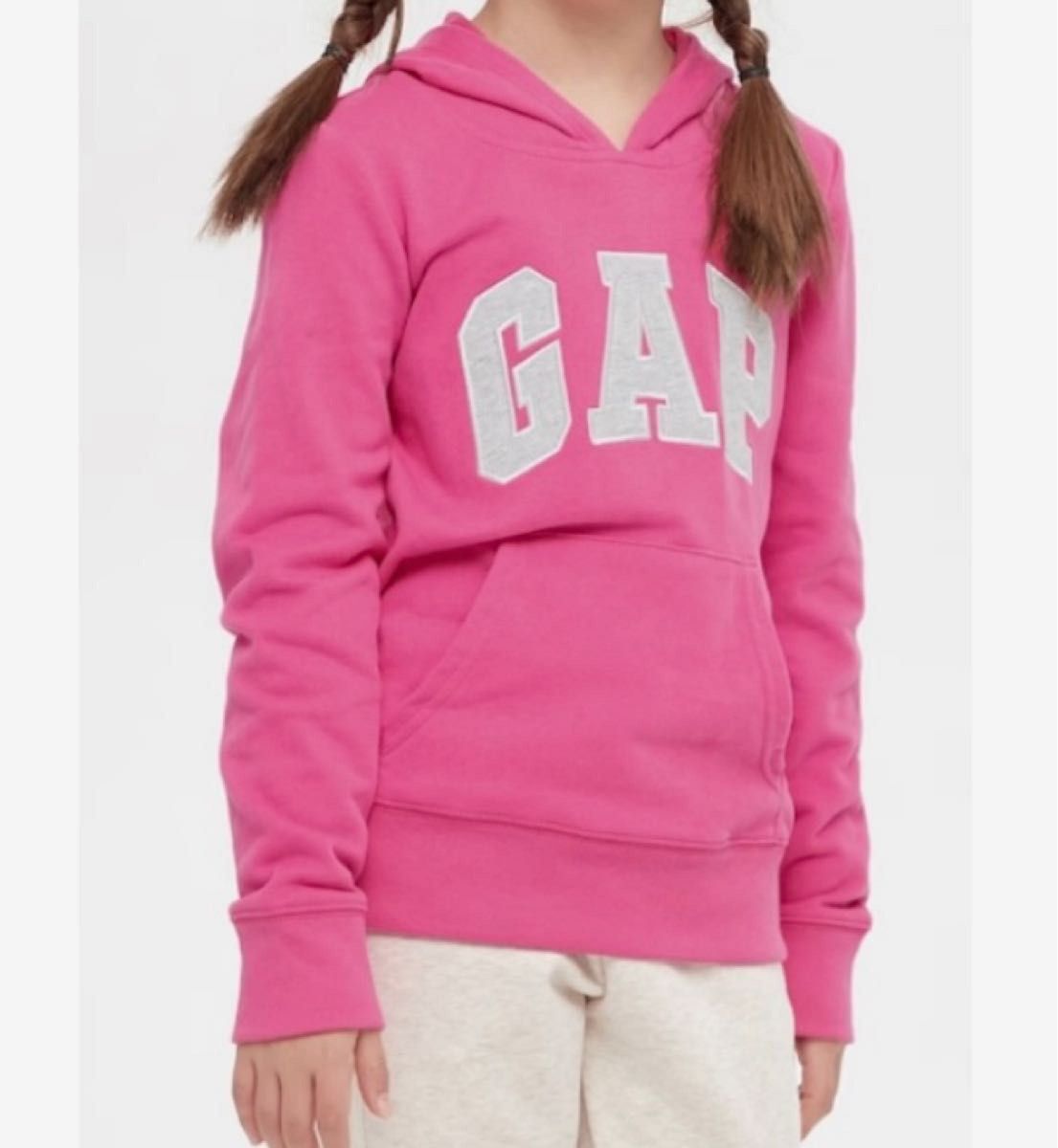 【新品・訳あり】GAP KIDS ギャップ キッズ ロゴ ピンク フード トレーナー パーカー 120cm 女の子 長袖
