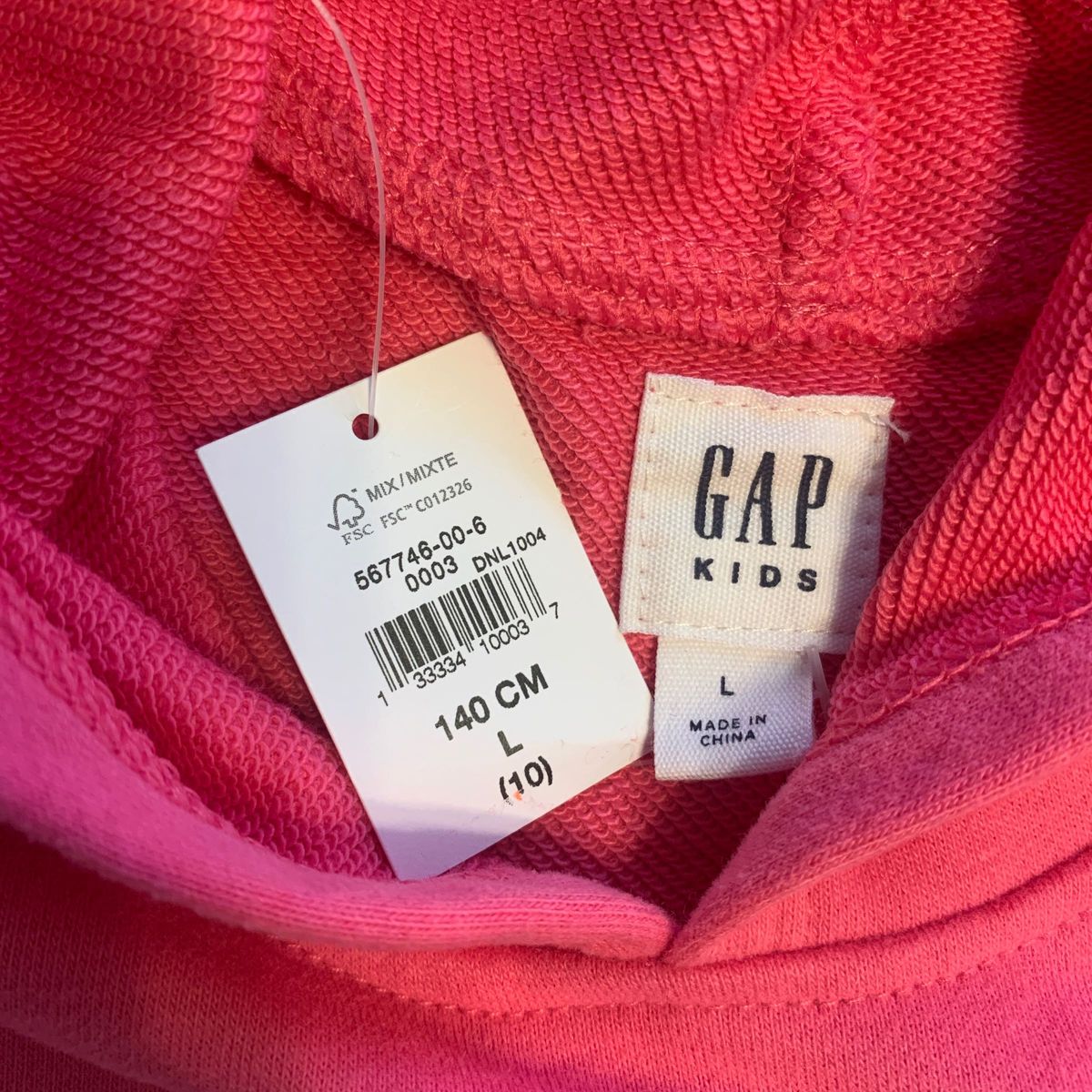 【新品】GAP KIDS ギャップ キッズ ロゴ ピンク フード トレーナー パーカー 140cm 女の子 長袖