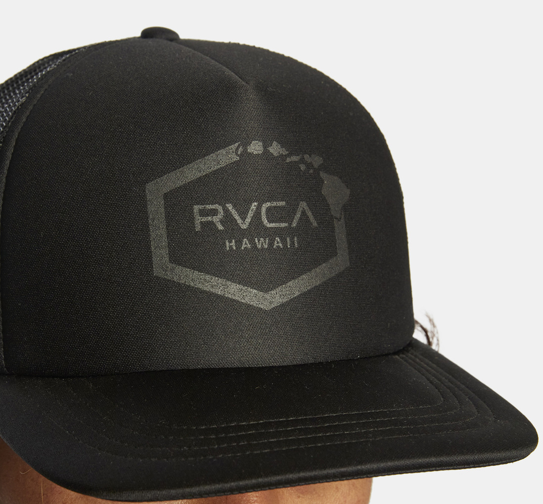 RVCA Island Box Blackout Hex Trucker Hat Cap Black キャップ_画像1