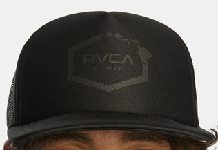 RVCA Island Box Blackout Hex Trucker Hat Cap Black キャップ_画像2
