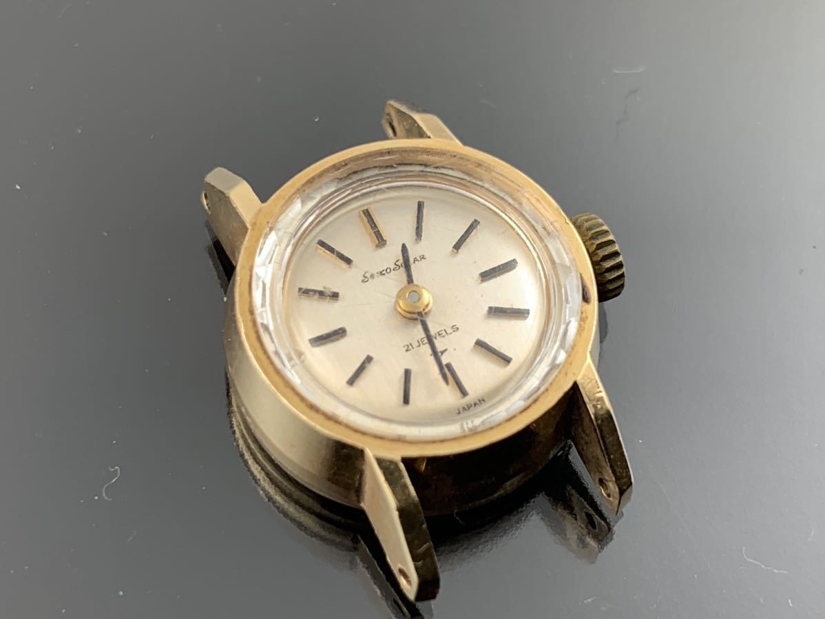 [A1219]1円～☆レディース腕時計 手巻 18K GOLD SEIKO セイコー SOLAR 18k 10-0300 ジャンク品_画像8