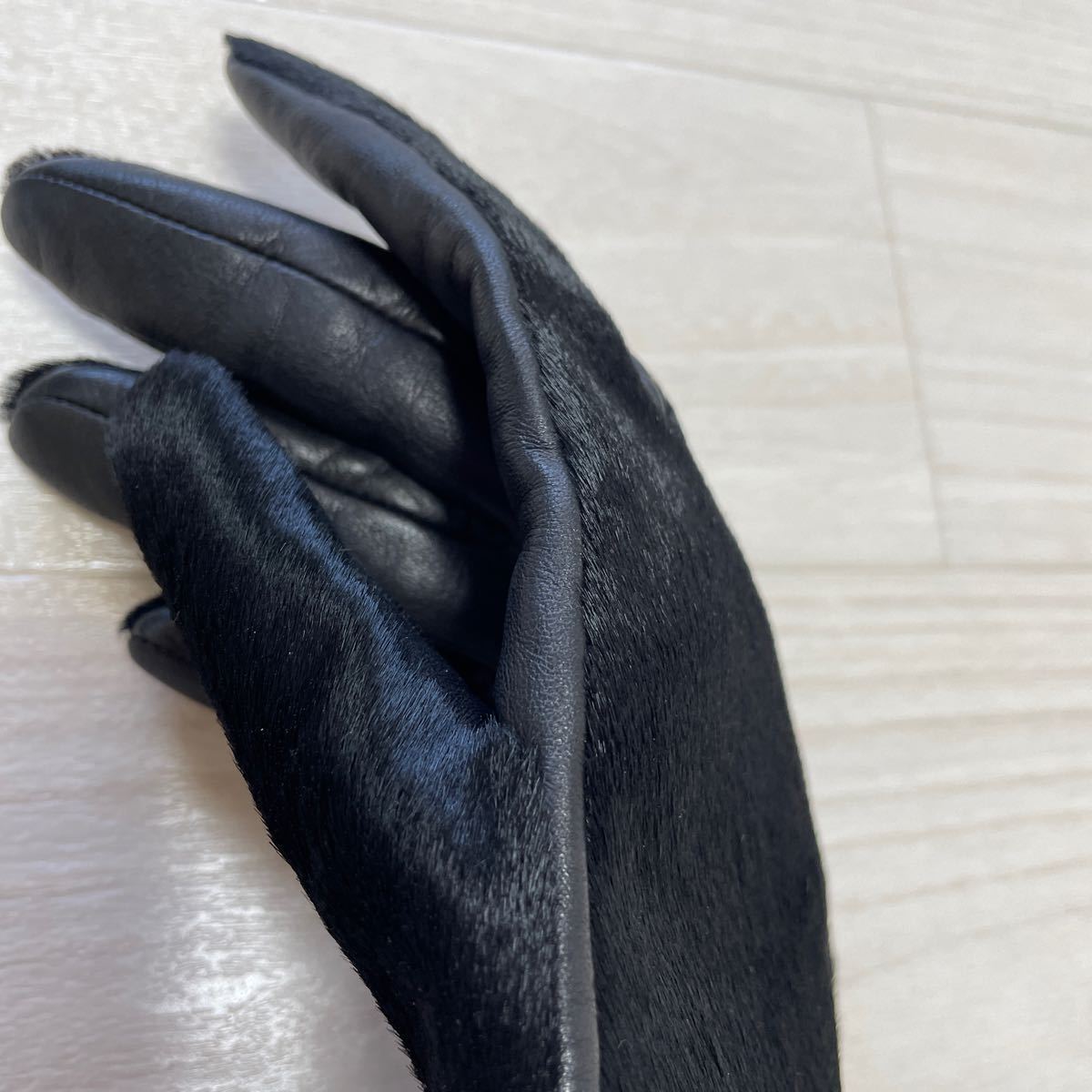 AGNELLEani.ru leather glove is lako long gloves black black size 7