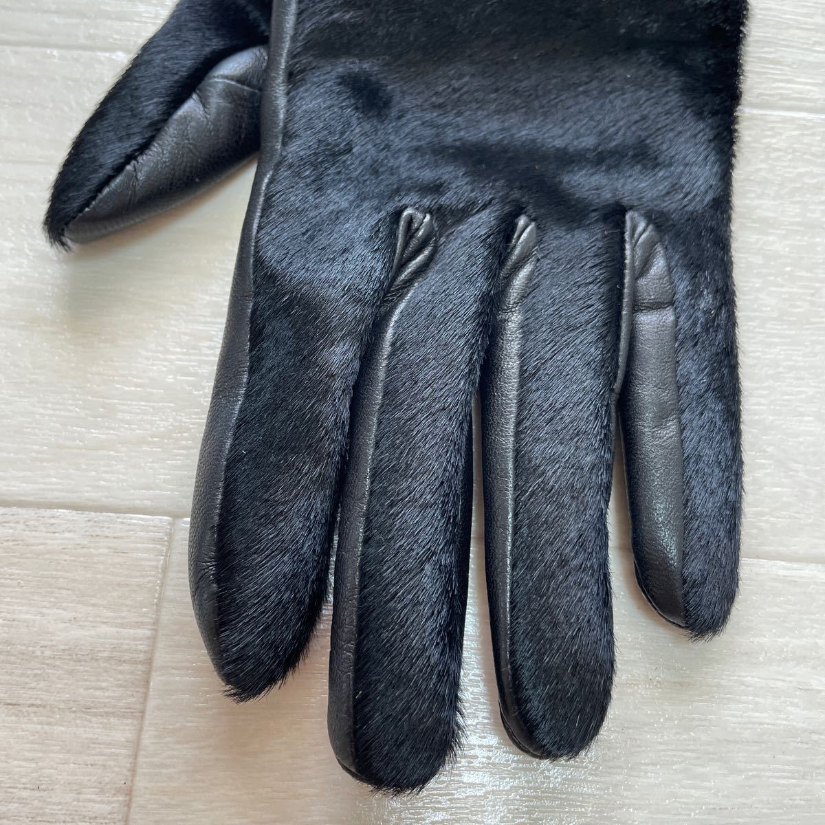 AGNELLEani.ru leather glove is lako long gloves black black size 7