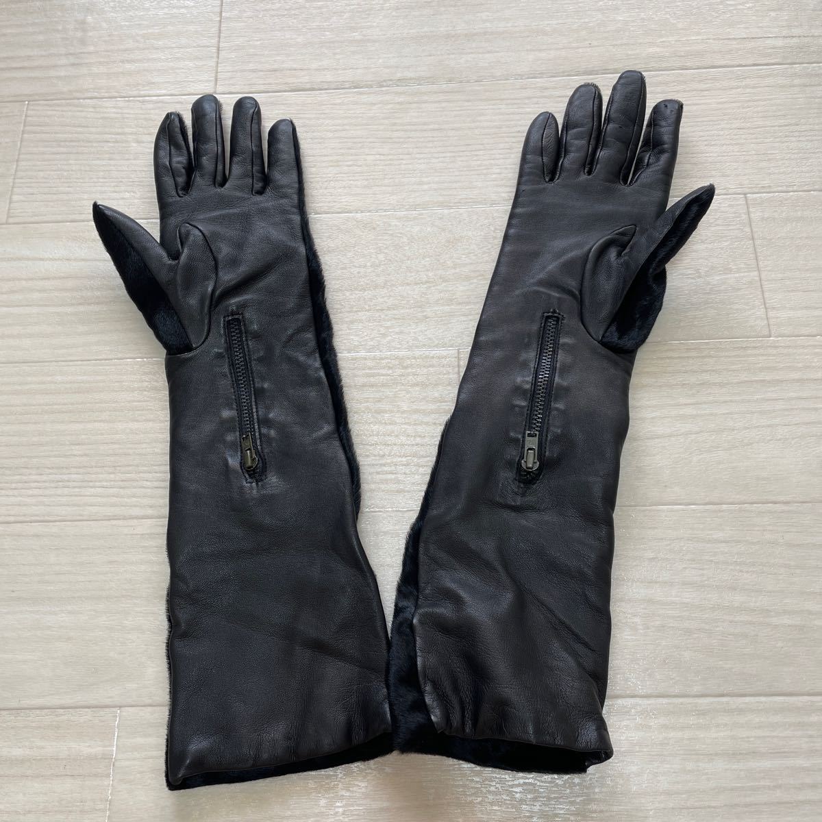 AGNELLEani.ru leather glove is lako long gloves black black size 7