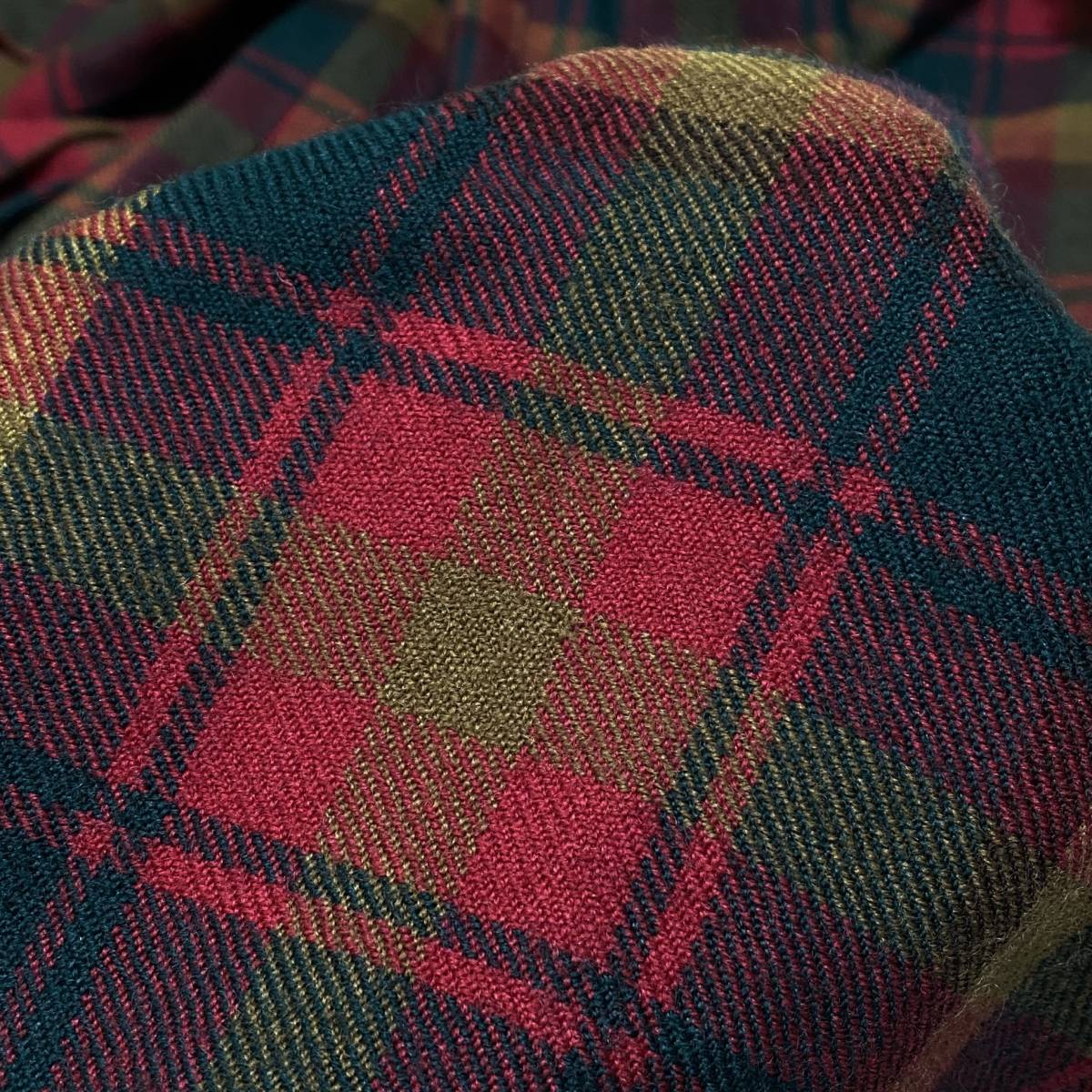 スコットランド製 HIGHLAND HOME INDUSTRIES タータンチェック ラップスカート キルト 14 レディース ビンテージ 古着 23-1109_画像6