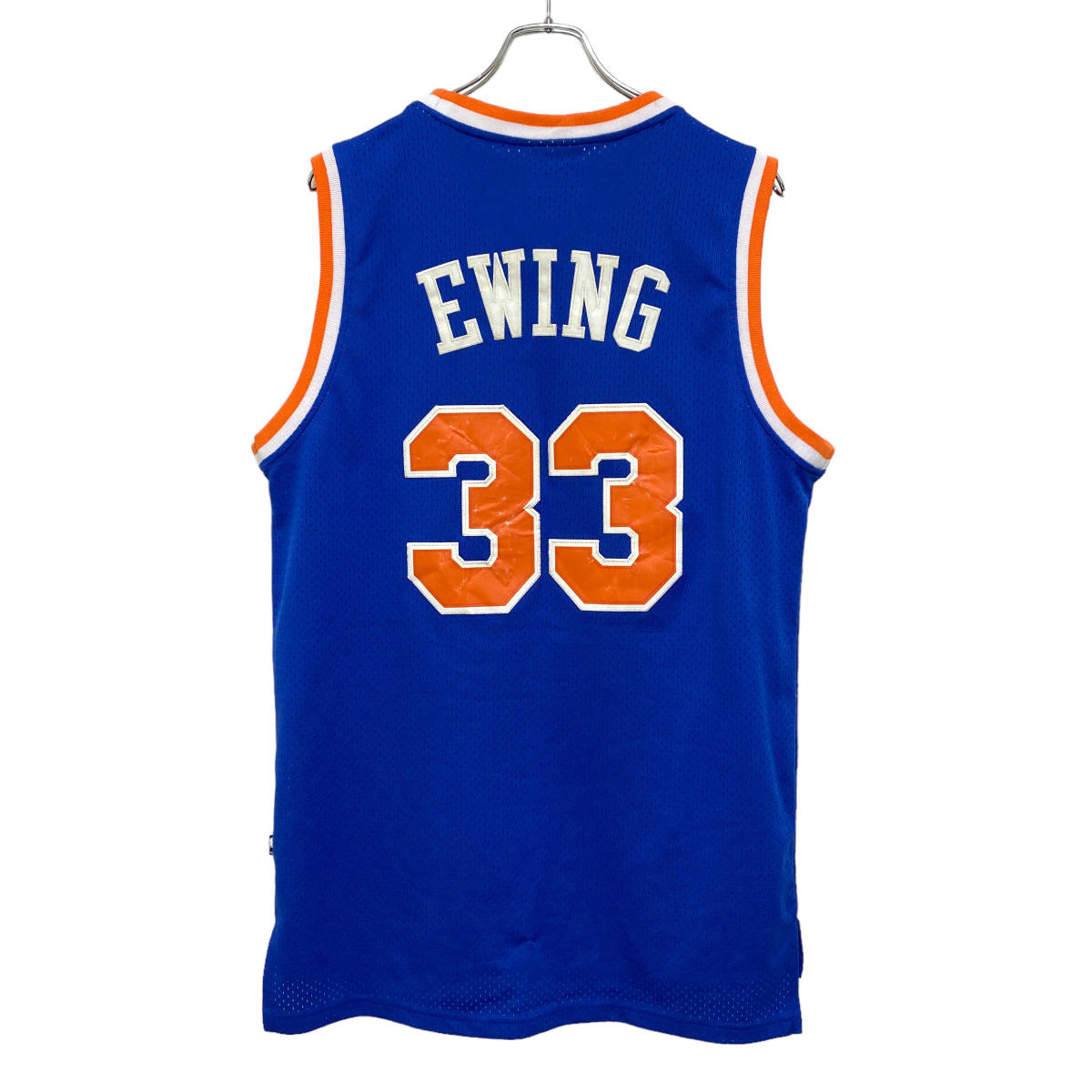 adidas アディダス Hardwood Classics New York Knicks #33 Ewing ユニフォーム M 青 メンズ NBA ビンテージ 送料185円 23-1121_画像2