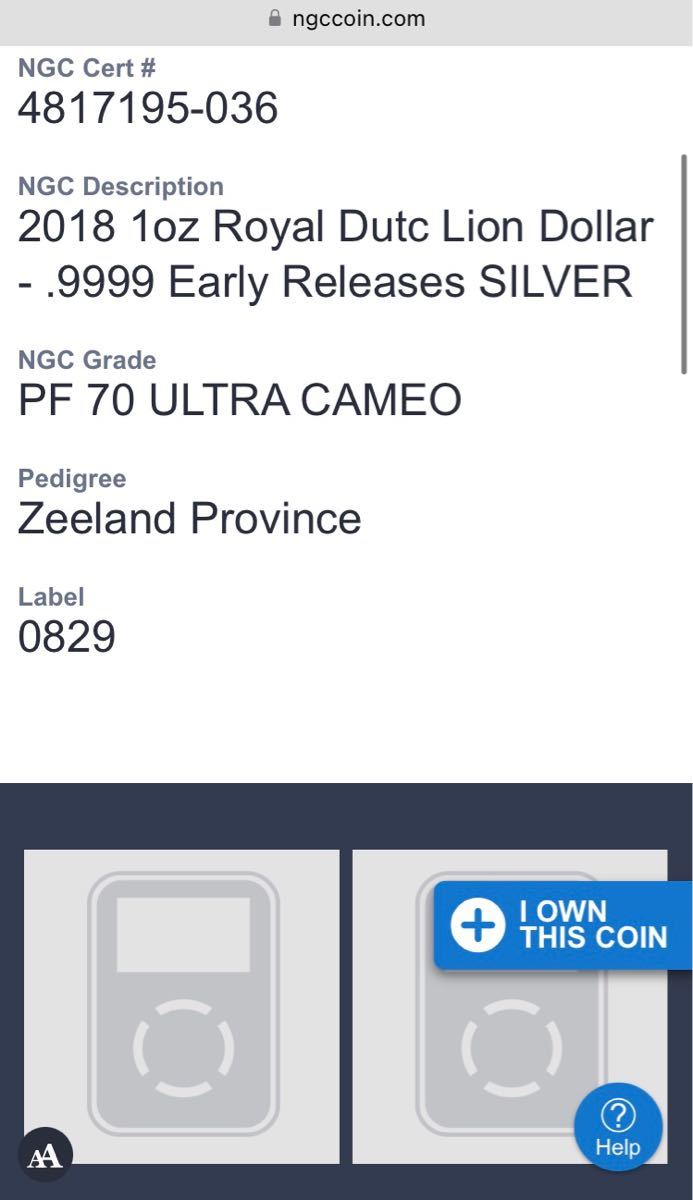 【NGC鑑定PF70 Early Releases】 ライオンダラー 2018年 オランダ造幣局 ロイヤルダッチ 銀貨 シルバープルーフコイン ゼーラント州_画像8