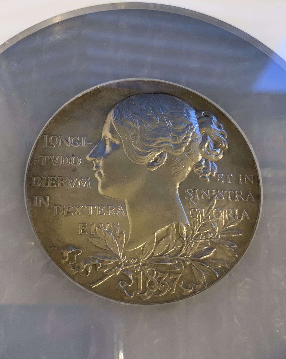 NGC鑑定MS61 1897年 ヴィクトリア女王 ダイヤモンドジュビリー アンティーク 銀 シルバーメダル ヤングヘッド Victoria ×銀貨・コイン_画像4