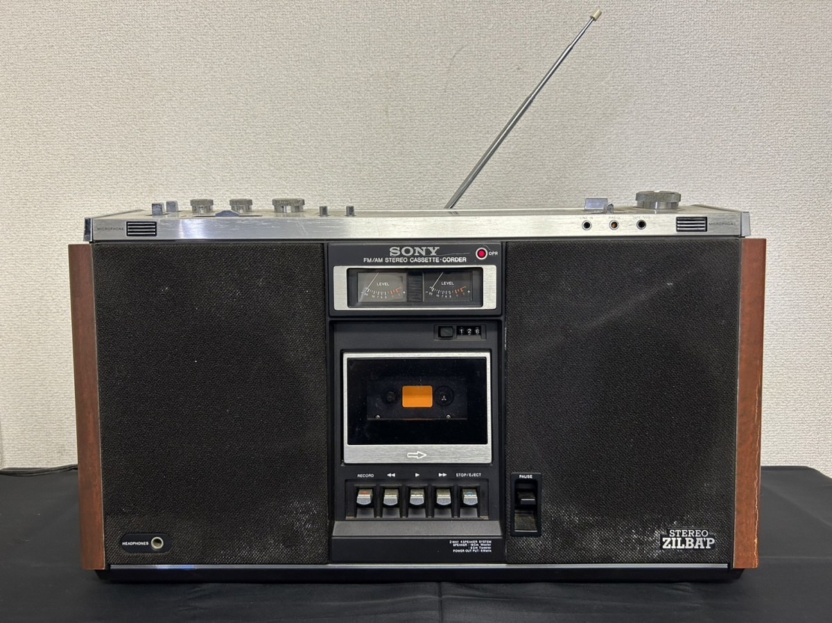 A3　SONY　ソニー　CF-6600　STEREO ZILBAP　ジルバップ　ラジカセ　通電確認済み　オーディオ機器　現状品_画像1