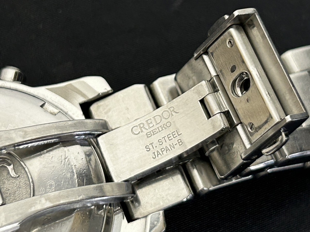稼動品 SEIKO セイコー CREDOR クレドール 6S78-0A10 フェニックス ネイビー系文字盤 クロノグラフ 自動巻 AUTOMATIC メンズ腕時計 元箱付_画像9