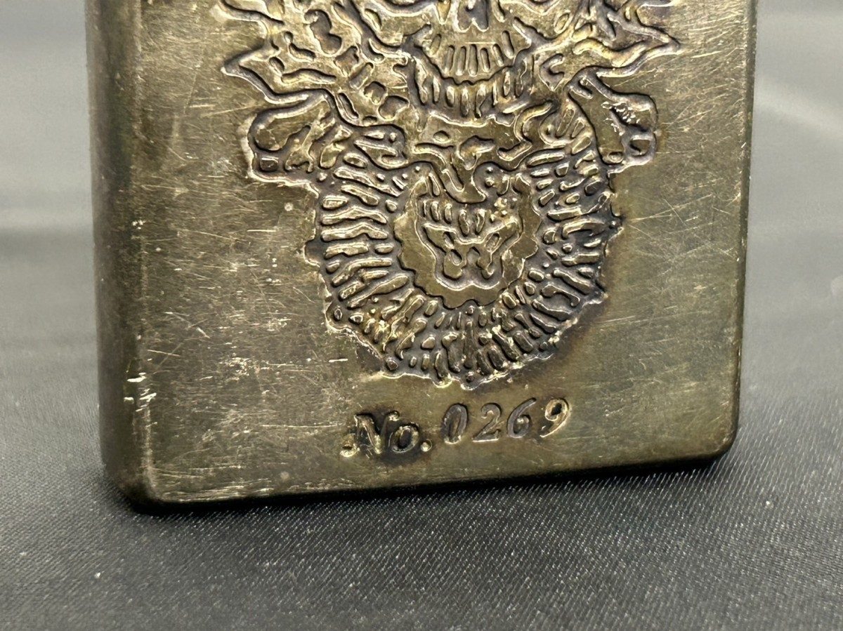 A1　Zippo　ジッポー　スカル　ドクロ　シリアル番号入り　ヴィンテージ　1996年製　オイルライター　現状品_画像3