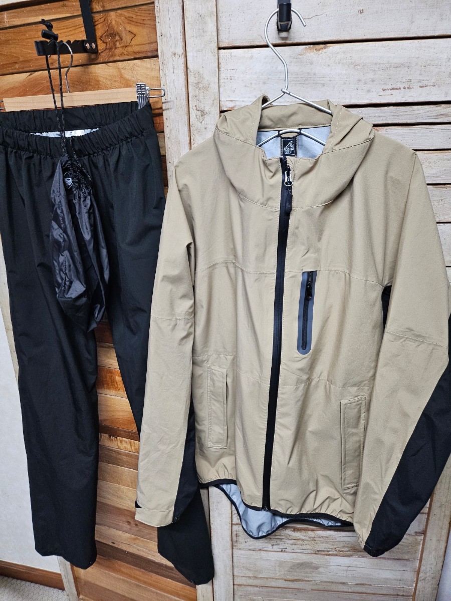 ワークマン AEGIS イージス Rain Wear レインウェア 上下セット 高品質 ジップアップパーカー カッパ 防水防寒 収納袋付き size L_画像1