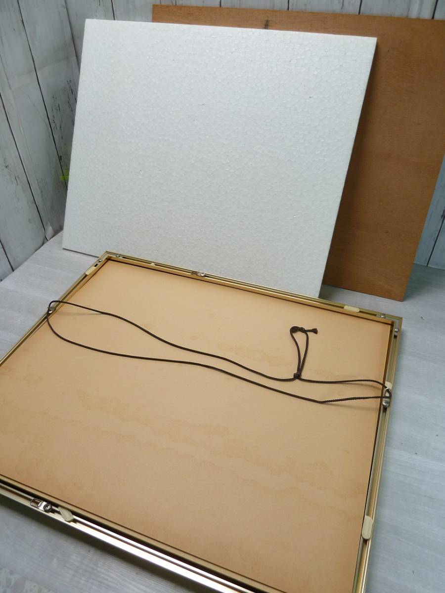 @ port tower ..M.ueda work aluminium amount ( light .. Gold color ) glass surface Kobe . landscape painting watercolor painting square fancy cardboard . interior objet d'art collection 