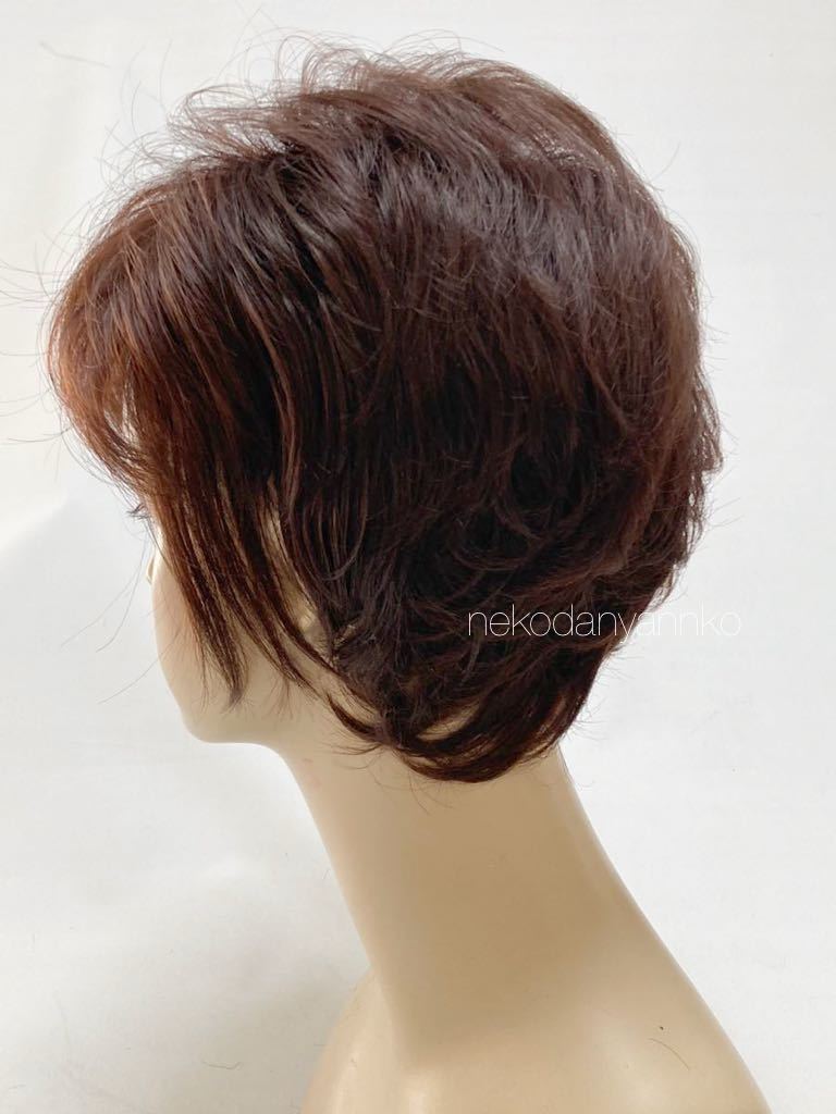  high quality new goods! unused home ....... natural chestnut Brown tea color nature Short wig free shipping man and woman use heat-resisting full wig 