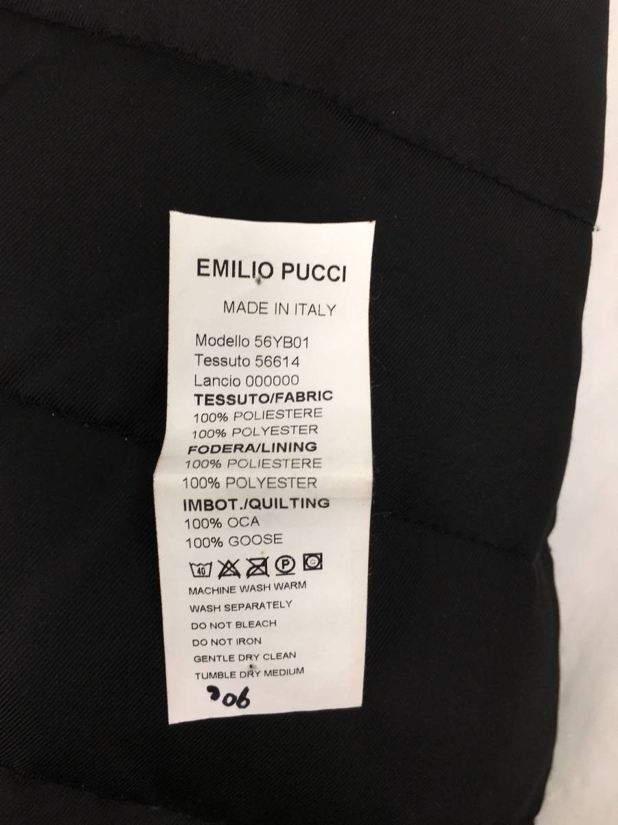 T11/120 EMILIO PUCCI エミリオプッチ 中わた入り ジャケット 上着 I/42 F/38 USA/8 UK/10 B-CH‐D-DK/38 ブラック_画像10