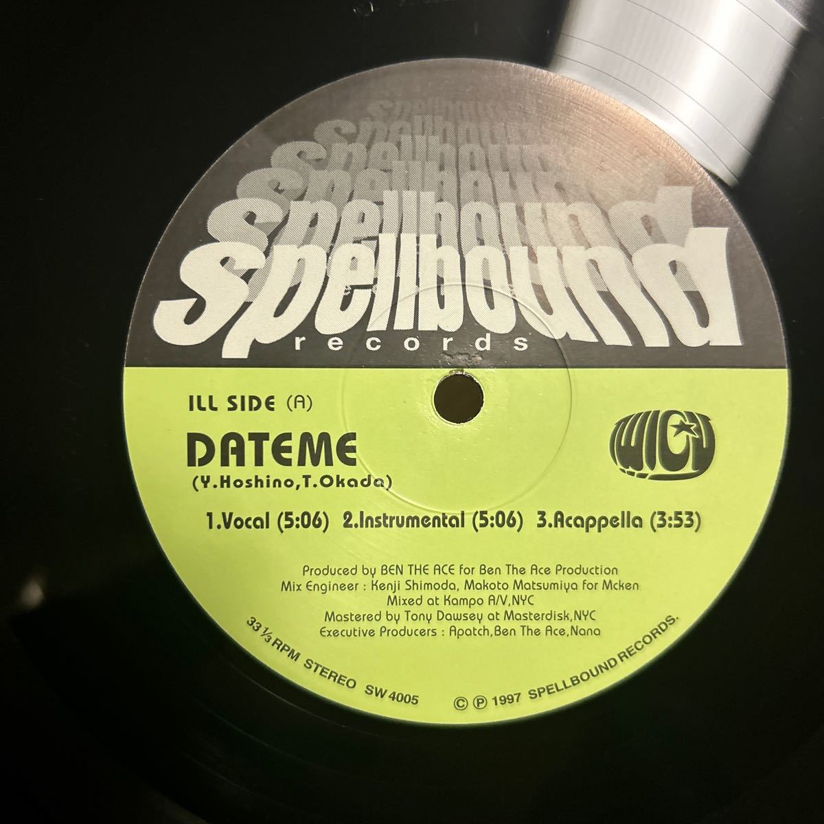 TWIGY / DATEME / PROD. BEN THE ACE / SPELLBOUND RECORDS / 1997年 / LP レコード_画像3