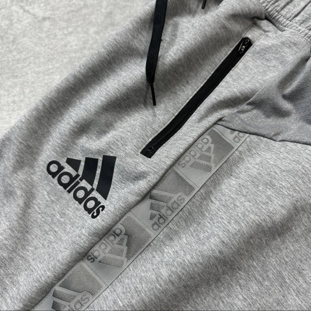 格安送料 3XL （2XO）サイズ 新品 adidas アディダス トラックパンツ ジョガーパンツ ボトムス ジャージ スウェット グレー 灰色 4L H28789_画像3