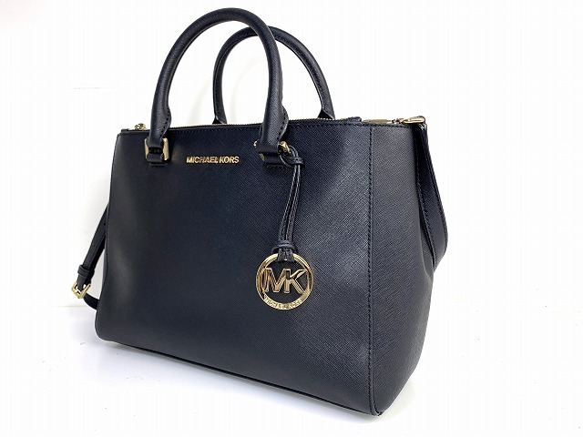 極美品★送料無料 マイケルコース MICHAEL KORS レザー 2Way ショルダーバッグ トートバッグ ハンドバッグ ブラック