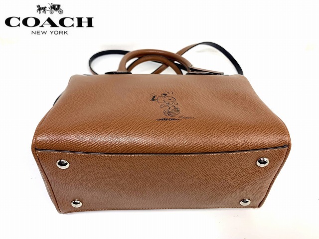 極美品★送料無料★限定モデル コーチ COACH × スヌーピー レザー ベネット サッチェル 2WAY ボストンバッグ ショルダーバッグ