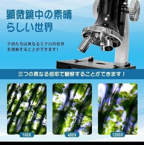 ★新品　子供用顕微鏡 初心者 生物顕微鏡 小学生　クリスマス　学習　理科　実験　植物観察