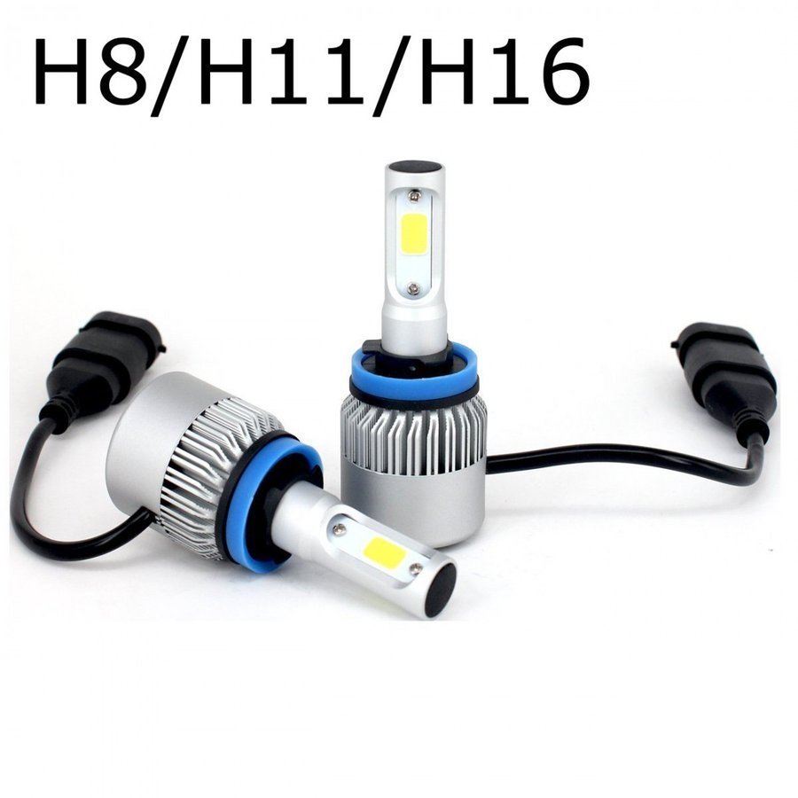LEDヘッドライト H8/H11/H16兼用 DC12V 8000ルーメン 6500K ホワイト 2本セット 30日保証_画像1