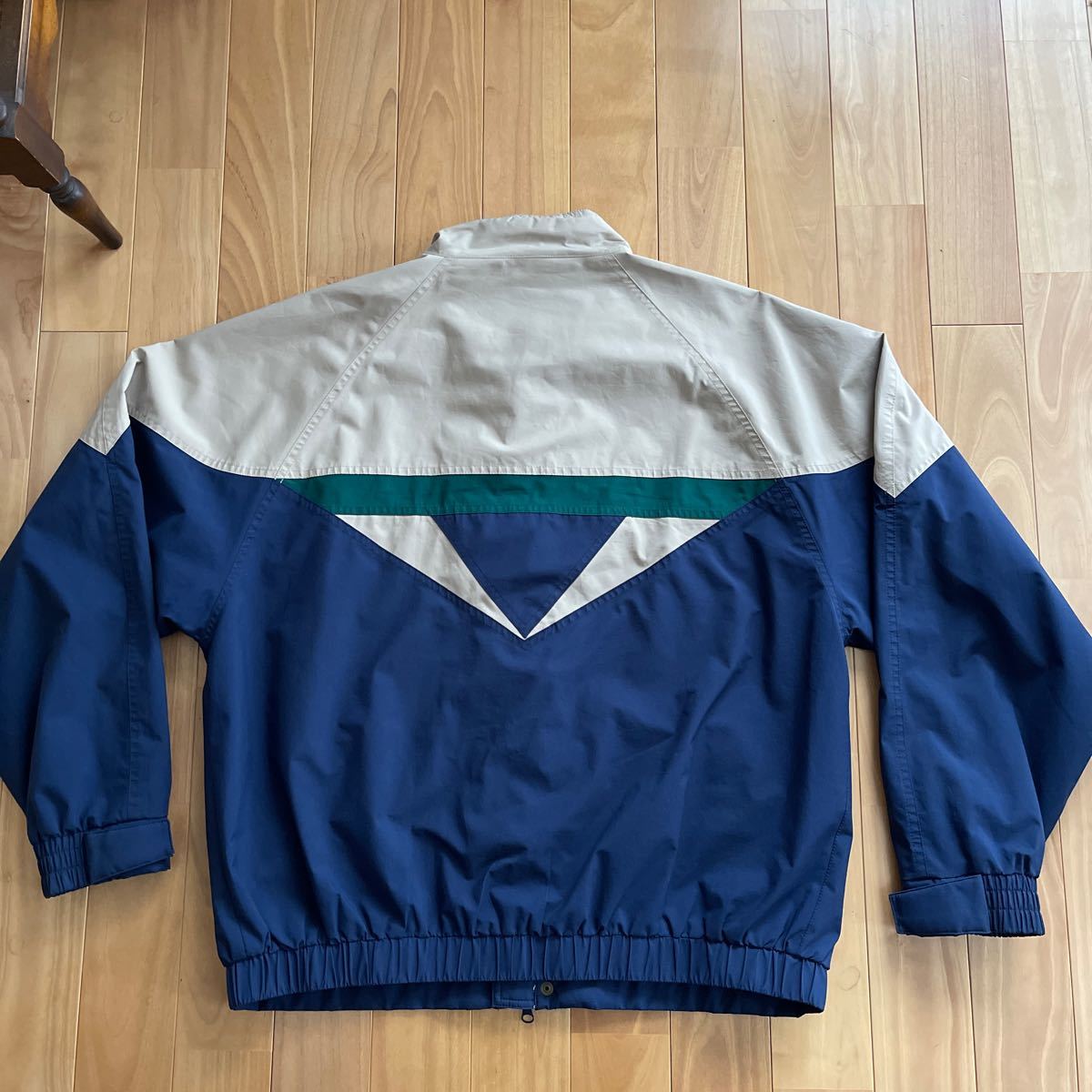 Tourney クリーム x 緑 x 紺 ジャケット XLサイズ 古着 GORE-TEX 自転車 90s_画像6