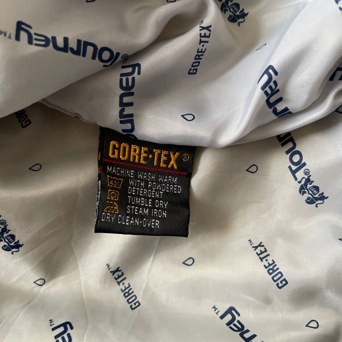 Tourney クリーム x 緑 x 紺 ジャケット XLサイズ 古着 GORE-TEX 自転車 90s_画像5