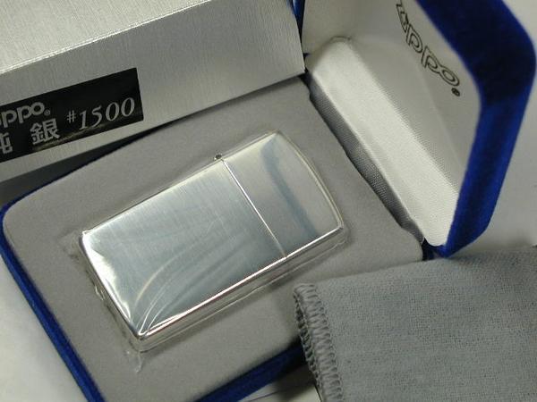 Silver スターリングシルバー 純銀無垢 Zippo#1500スリム新品