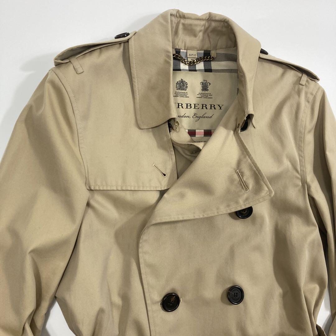 ☆送料無料☆ 【美品】BURBERRY THE SANDRINGHAM バーバリー ノバチェック トレンチコート 48 高級 ビジネス フォーマル_画像2