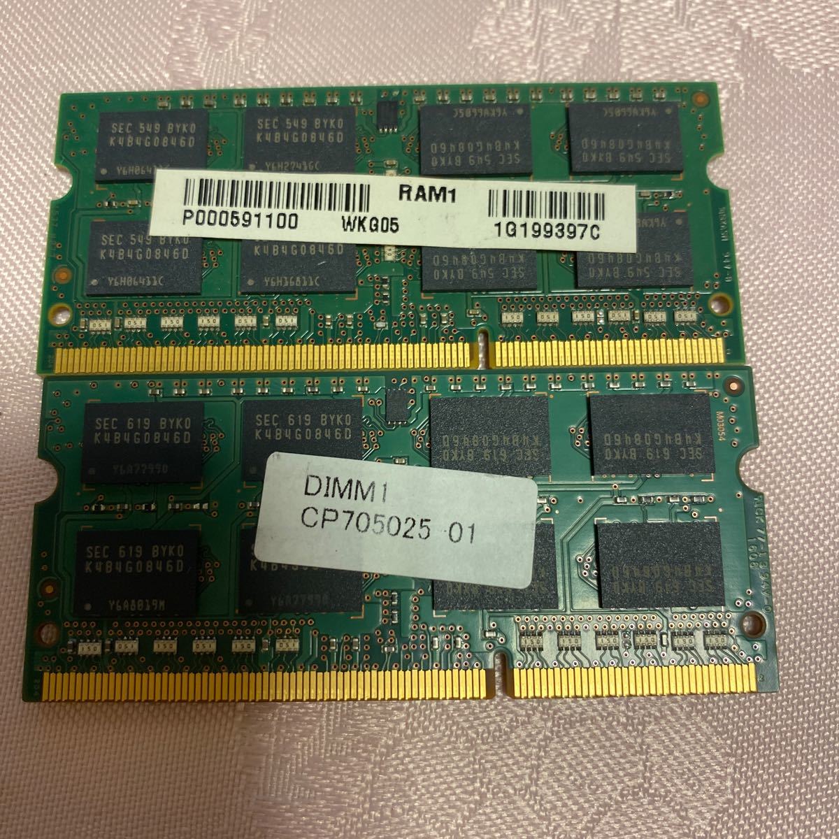 SAMSUNG DDR3L 1600 2Rx8 PC3L 12800S 8GBX2枚セット(16GB)④_画像2