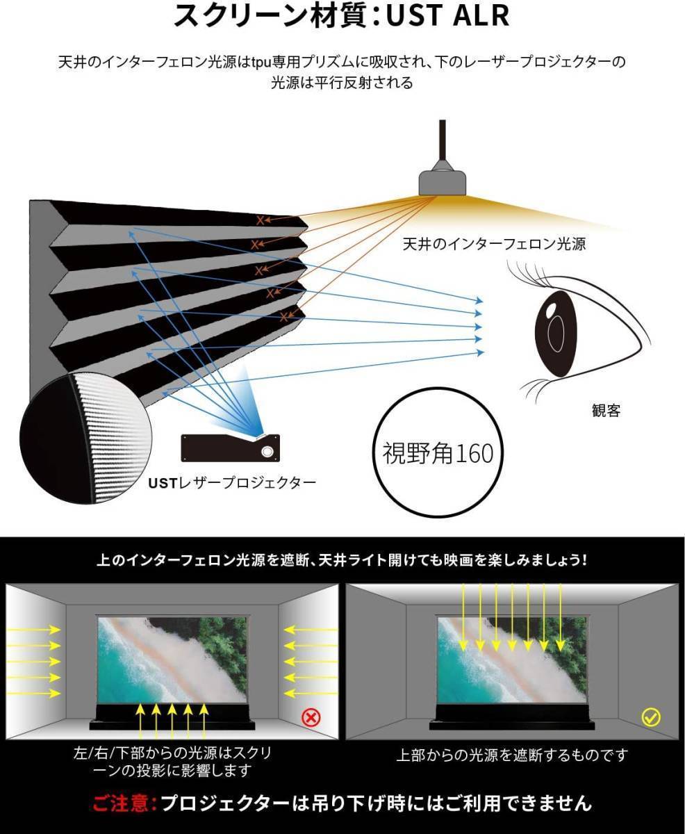 管理番号10 プロジェクター スクリーン 超短焦点 120インチ VIVIDSTORM SINCE 2004 ホームシアター 16:9 電動 スクリーン_画像3