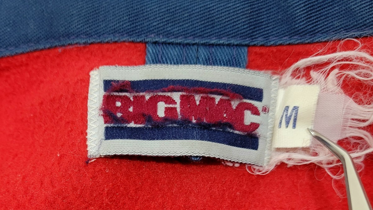 80s USA製 BIGMAC 裏付 ワークジャケット Mサイズ ネイビー ビッグマック 80年代 アメリカ製 アウター 紺 ビンテージワークウェア 無地_画像8