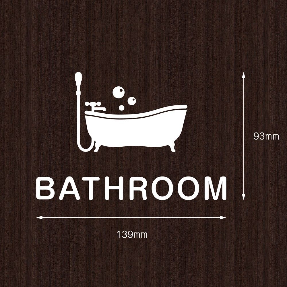 スマートなバスルーム用サインステッカー  浴室 風呂マーク バスルームサイン おしゃれ 扉マーク ドアマーク シール 賃貸可