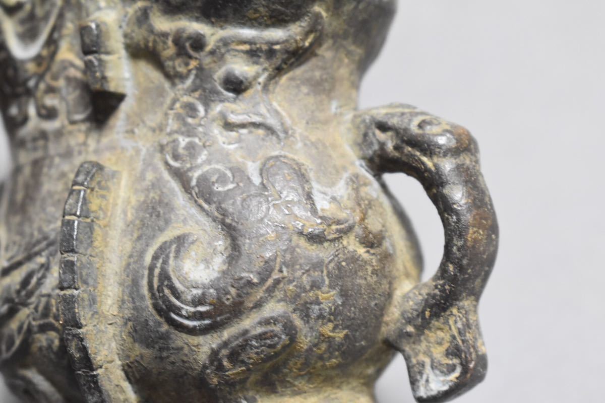 【英】1167 青銅獣型蓋物 中国美術 朝鮮 日本 銅製 骨董品 美術品 古美術 時代品 古玩_画像7