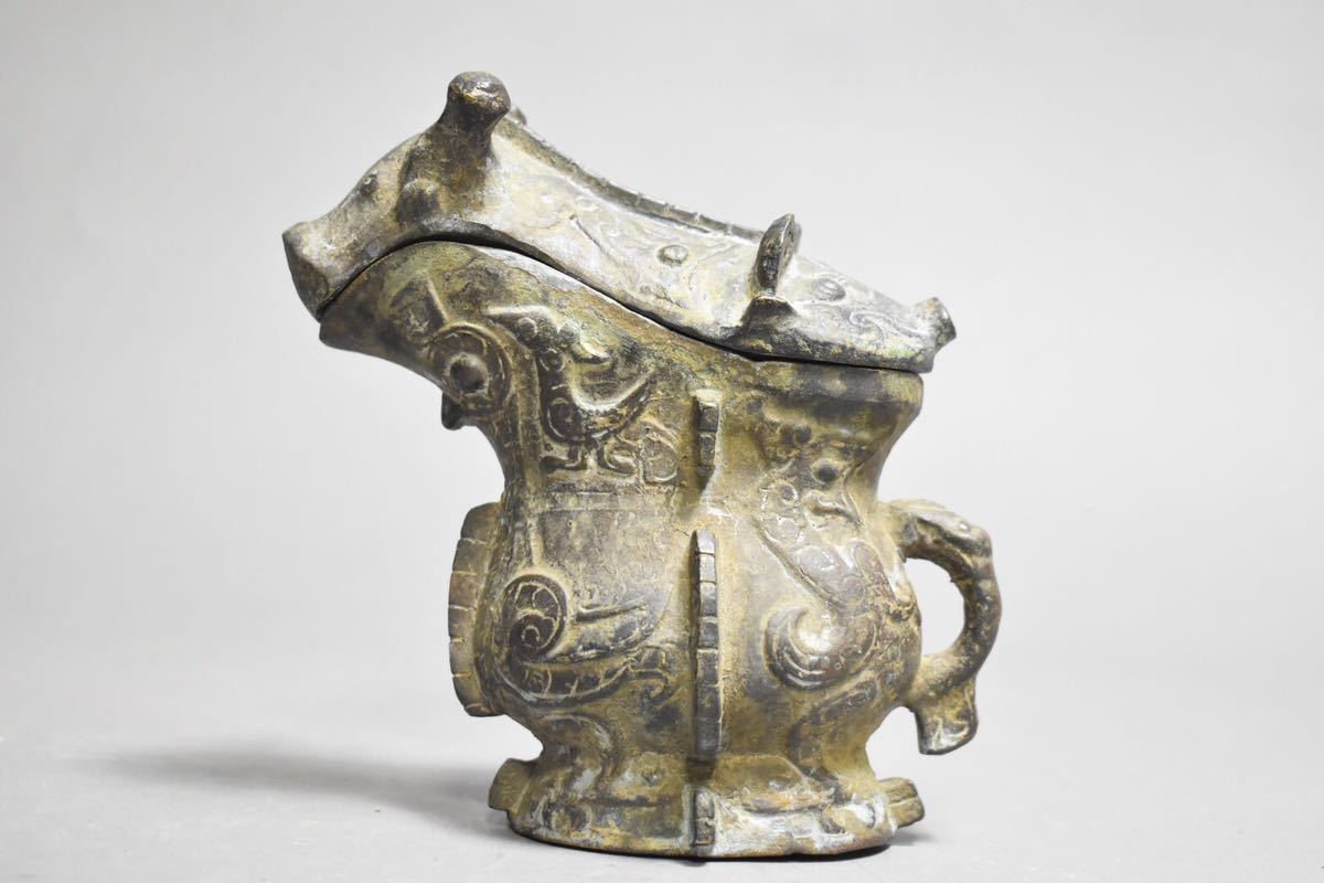 【英】1167 青銅獣型蓋物 中国美術 朝鮮 日本 銅製 骨董品 美術品 古美術 時代品 古玩_画像3